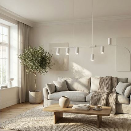 Brilagi - CRANE rippvalgusti kaabliga 6xGU10/30W/230V, valge