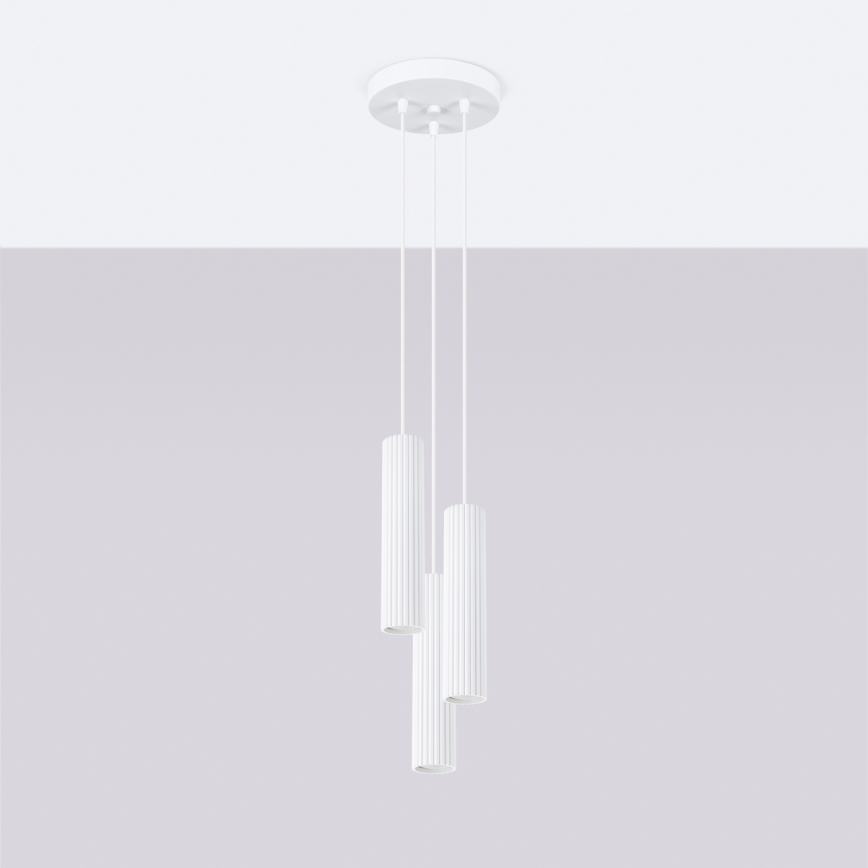 Brilagi - CRESTO ripplamp kaabliga 3xGU10/10W/230V valge