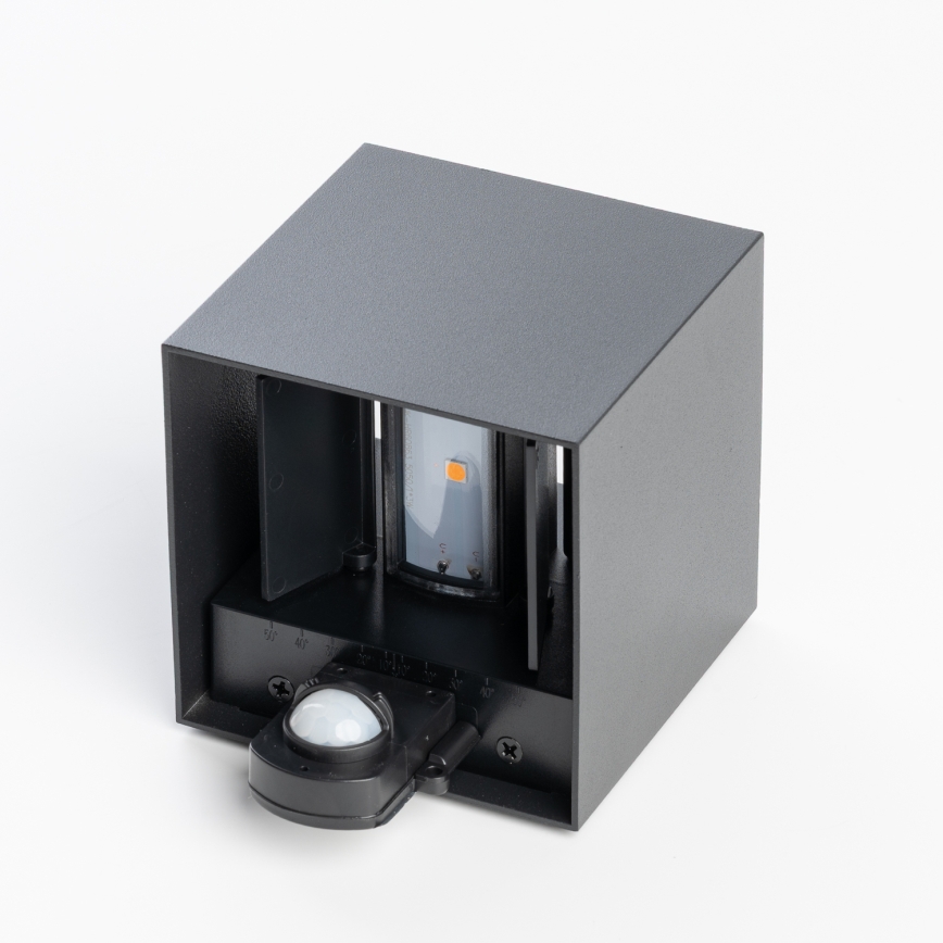 BRILAGI - CUBE LED välisseinavalgusti 6W/230V liikumisanduriga, must, IP65