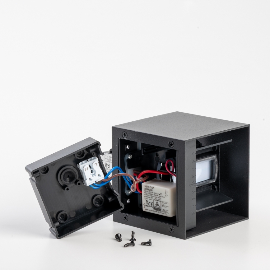 BRILAGI - CUBE LED välisseinavalgusti 6W/230V liikumisanduriga, must, IP65