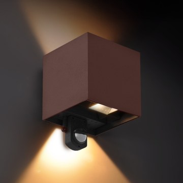 Brilagi - CUBE LED välisseinavalgusti liikumisanduriga LED/6W/230V pruun IP65