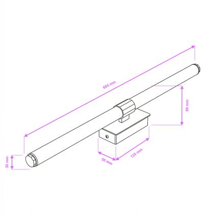 Brilagi - DIANA LED vannitoa peegli valgusti LED/10W/230V 60 cm IP44 must