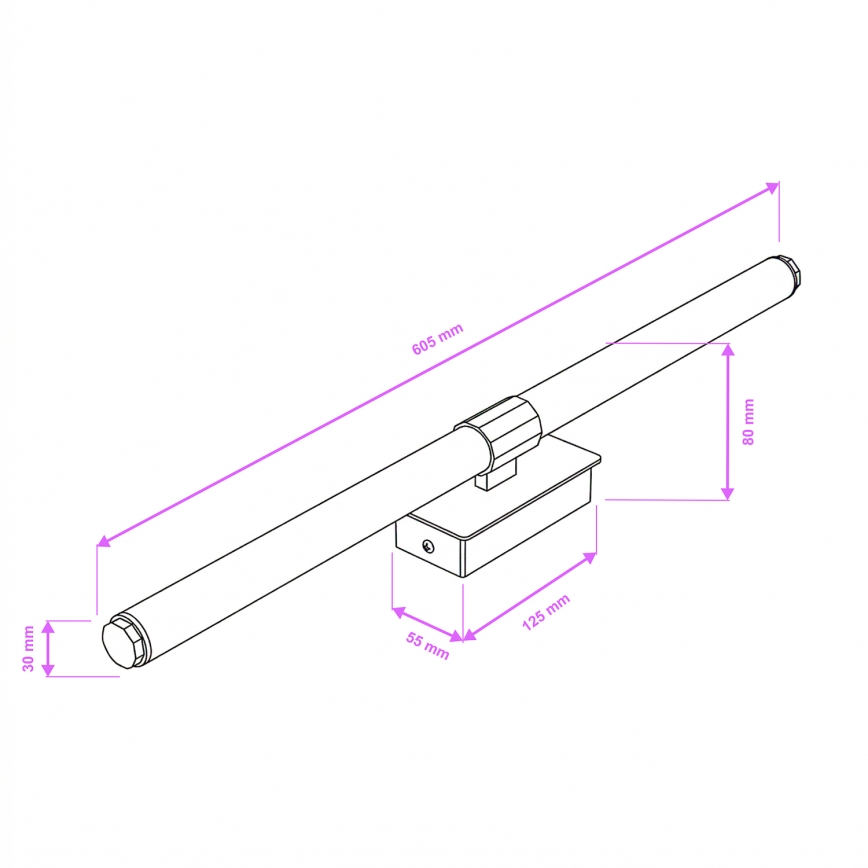 Brilagi - DIANA LED vannitoa peegli valgusti LED/10W/230V 60 cm IP44 must