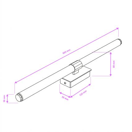 Brilagi - DIANA LED vannitoa peeglivalgusti, 10 W, 230 V, 60 cm, IP44, läikiv kroom