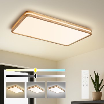 BRILAGI - dimmendatav LED-laevalgusti MOLINA SQUARE LED/128W/230V 3000-6000K tamm 90x60 cm + kaugjuhtimispult