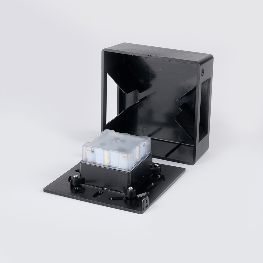 Brilagi - DOUBLERAY LED/6W/230V välisseinale mõeldud seinavalgusti, must, IP54