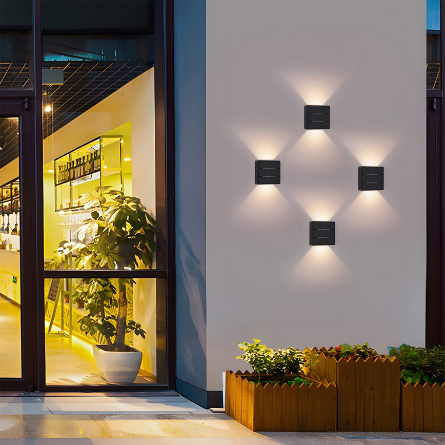 Brilagi - DOUBLERAY LINE LED/6W/230V välisseinavalgusti, must, IP54