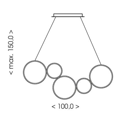 Brilagi - ECHO LED-lühter riputuskaabliga LED/60W/230V 4000K 100 cm must