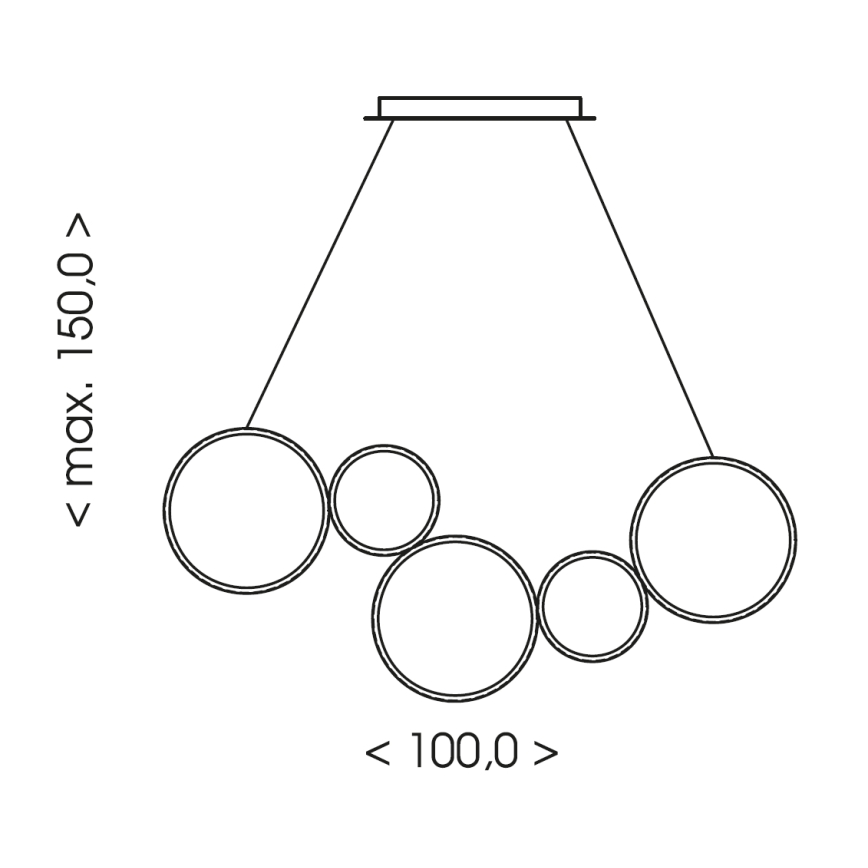 Brilagi - ECHO LED-lühter riputuskaabliga LED/60W/230V 4000K 100 cm must