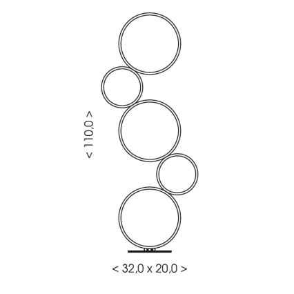 Brilagi - ECHO LED põrandalamp, 36 W, 230 V, 4000 K, 110 cm, must