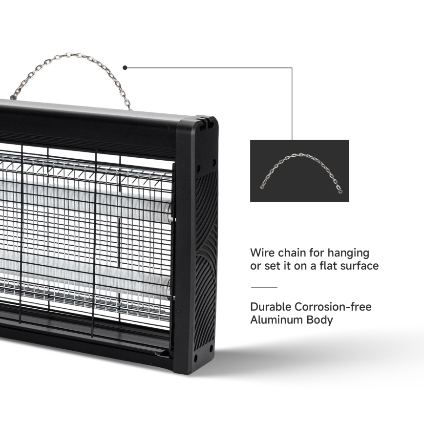 Brilagi - Elektriline putukalamp 2xUV/10W/230V 60 m2 must