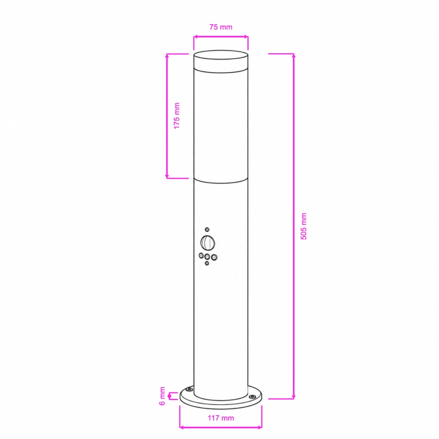 BRILAGI - ELIA välisvalgusti liikumisanduriga 1xE27/20W/230V IP44 50 cm mattkroom
