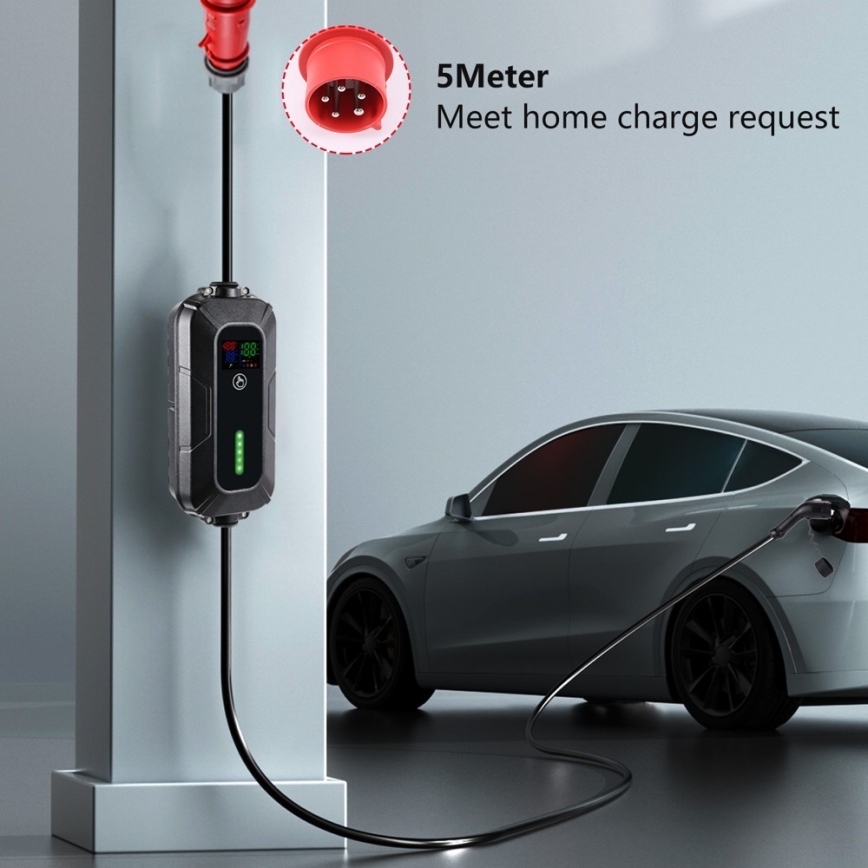 Brilagi - EV reisi laadimisjaam elektriautodele FAST AC Tüüp 2 16A/380V 11kW + pistik 230V, 3,7kW 5m + ümbris
