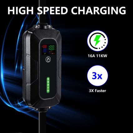 Brilagi - EV reisi laadimisjaam elektriautodele FAST AC Tüüp 2 16A/380V 11kW + pistik 230V, 3,7kW 5m + ümbris