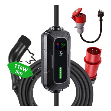 Brilagi - EV reisi laadimisjaam elektriautodele FAST AC Tüüp 2 16A/380V 11kW + pistik 230V, 3,7kW 5m + ümbris