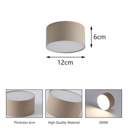 Brilagi - LED-vannitoa laelamp FORIS LED/14W/230V, läbimõõt 12 cm, beež, IP44