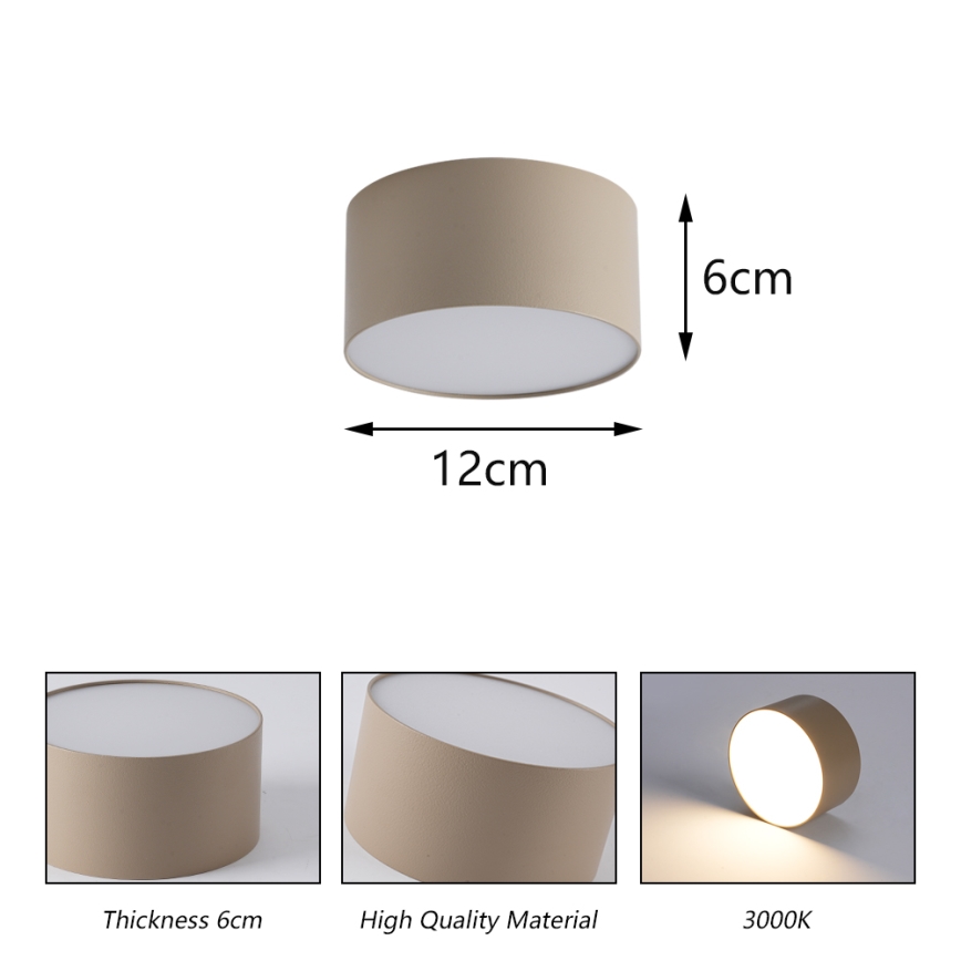 Brilagi - LED-vannitoa laelamp FORIS LED/14W/230V, läbimõõt 12 cm, beež, IP44