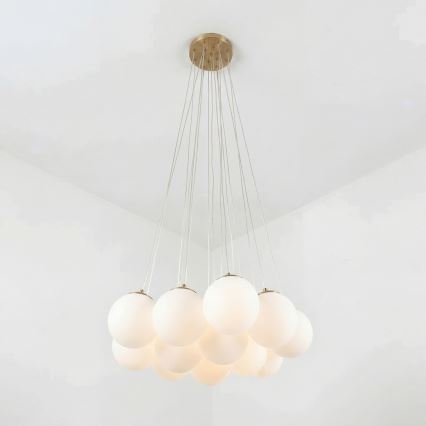 Brilagi - GLOBE kaabliga lühter 15xE14/15W/230V valge