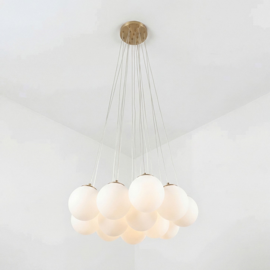 Brilagi - GLOBE kaabliga lühter 15xE14/15W/230V valge