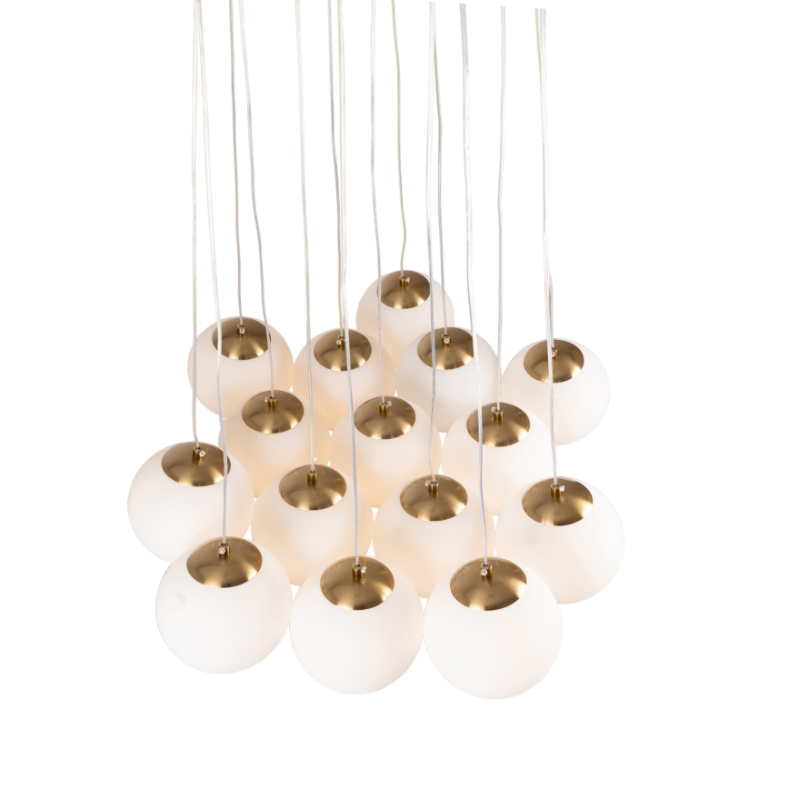 Brilagi - GLOBE kaabliga lühter 15xE14/15W/230V valge