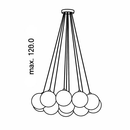 Brilagi - GLOBE kaabliga lühter 15xE14/15W/230V valge