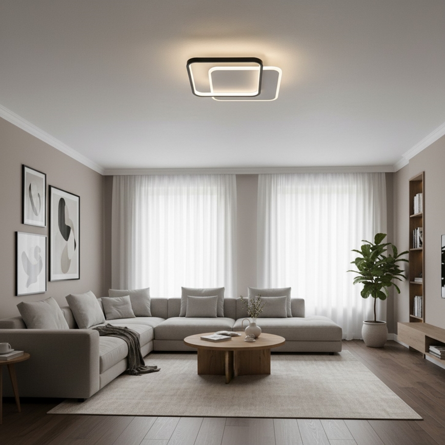Brilagi - LED-hämardatav laevalgusti FLARE LED/43W/230V 3000-6000K 39,5x45 cm valge/must + kaugjuhtimispult