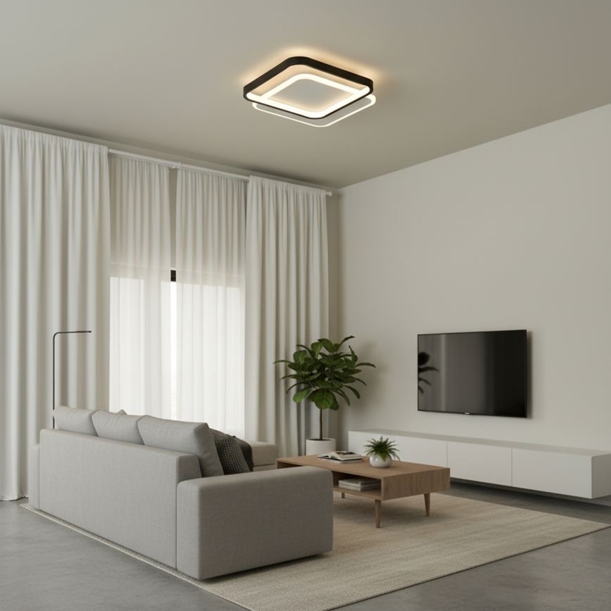 Brilagi - LED-hämardatav laevalgusti FLARE LED/43W/230V 3000-6000K 39,5x45 cm valge/must + kaugjuhtimispult