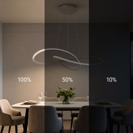 Brilagi - Hämardatav ripplühter kaablil INFINITY LED/80W/230V 3000-6000K 80x80 cm beež + kaugjuhtimispult