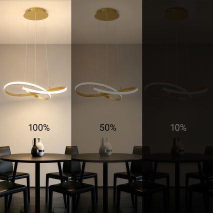 Brilagi - LED-hämardatav lühter kaablil INFINITY LED/55W/230V 3000-6000K 50x50 cm kuldne + kaugjuhtimispult