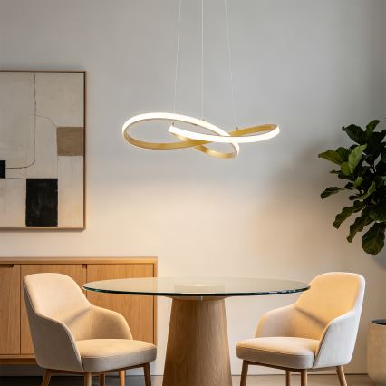 Brilagi - LED-hämardatav lühter kaablil INFINITY LED/55W/230V 3000-6000K 50x50 cm kuldne + kaugjuhtimispult