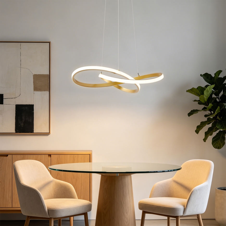 Brilagi - LED-hämardatav lühter kaablil INFINITY LED/55W/230V 3000-6000K 50x50 cm kuldne + kaugjuhtimispult