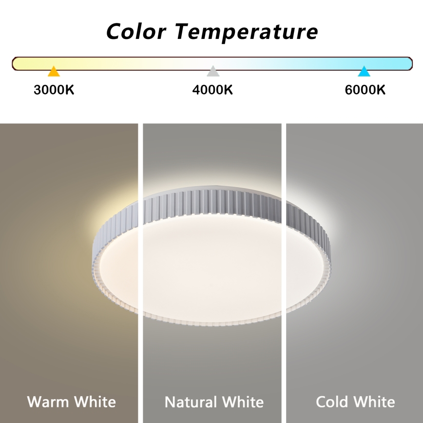 Brilagi - hämardatav LED-laevalgusti CORVO LED/72W/230V 3000-6000K valge, läbimõõt 50 cm + kaugjuhtimispult