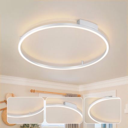 Brilagi - Hämardatav LED-laelamp PORTOFINO LED/60W/230V 3000-6000K läbimõõt 80 cm hõbedane + kaugjuhtimispult