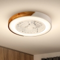 Brilagi - hämardatav laelamp ventilaatoriga LED/30W/230V 3000–6500K, läbimõõt 50 cm, valge/tamm + kaugjuhtimispult