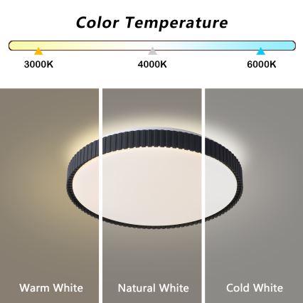 Brilagi - hämardatav LED-laelamp CORVO LED/72W/230V 3000-6000K must, läbimõõt 50 cm + kaugjuhtimispult