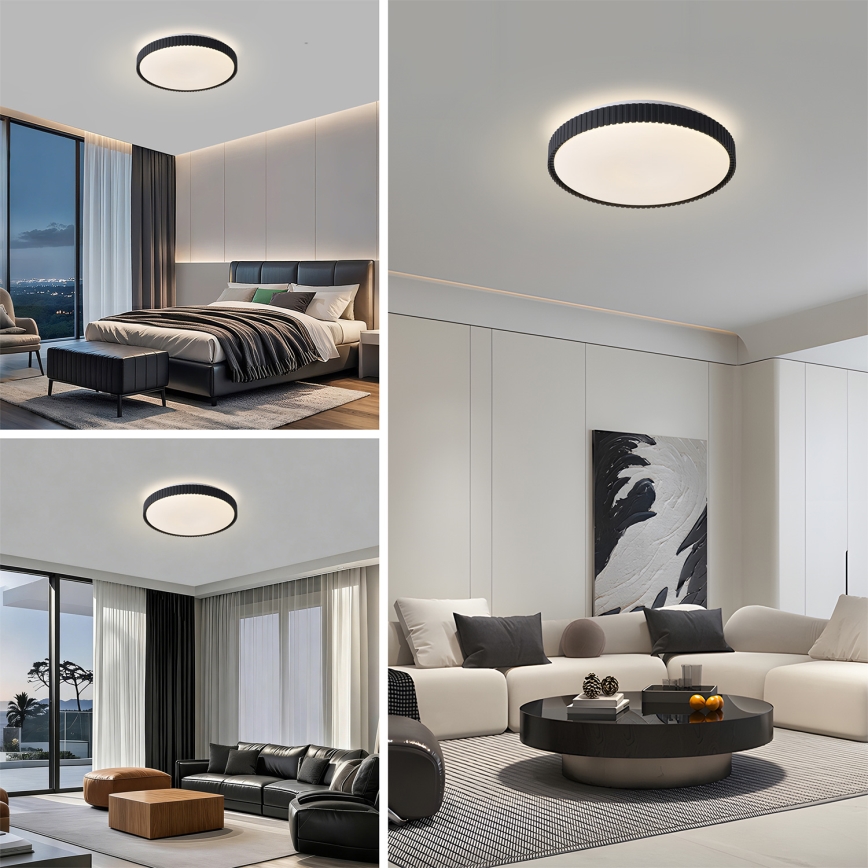 Brilagi - hämardatav LED-laelamp CORVO LED/72W/230V 3000-6000K must, läbimõõt 50 cm + kaugjuhtimispult