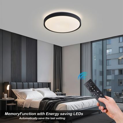 Brilagi - hämardatav LED-laelamp CORVO LED/72W/230V 3000-6000K must, läbimõõt 50 cm + kaugjuhtimispult