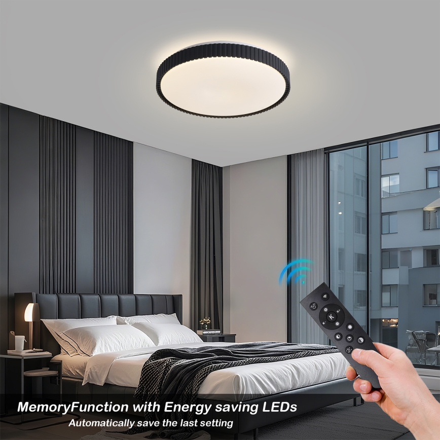 Brilagi - hämardatav LED-laelamp CORVO LED/72W/230V 3000-6000K must, läbimõõt 50 cm + kaugjuhtimispult