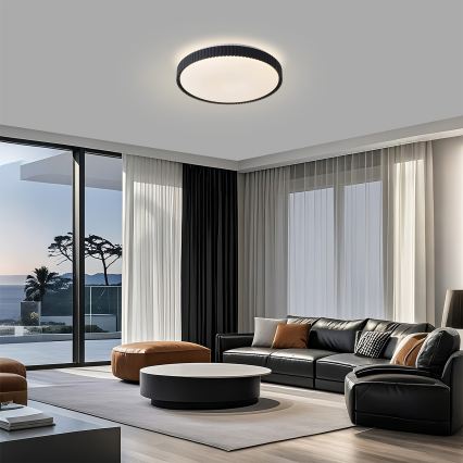 Brilagi - hämardatav LED-laelamp CORVO LED/72W/230V 3000-6000K must, läbimõõt 50 cm + kaugjuhtimispult