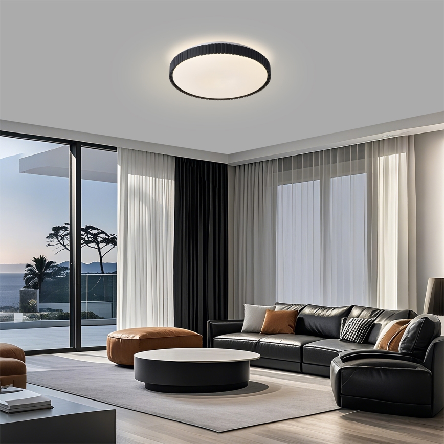 Brilagi - hämardatav LED-laelamp CORVO LED/72W/230V 3000-6000K must, läbimõõt 50 cm + kaugjuhtimispult