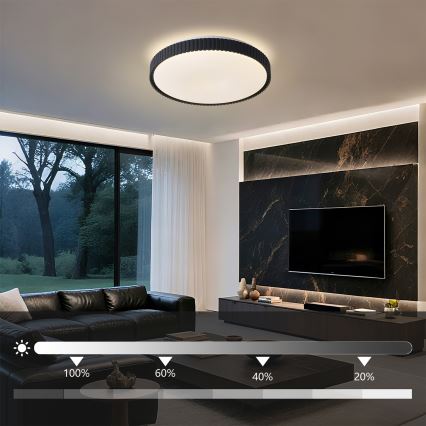 Brilagi - hämardatav LED-laelamp CORVO LED/72W/230V 3000-6000K must, läbimõõt 50 cm + kaugjuhtimispult