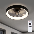 Brilagi - hämardatav laeventilaator LED/34W/230V, läbimõõt 50 cm, must + kaugjuhtimispult