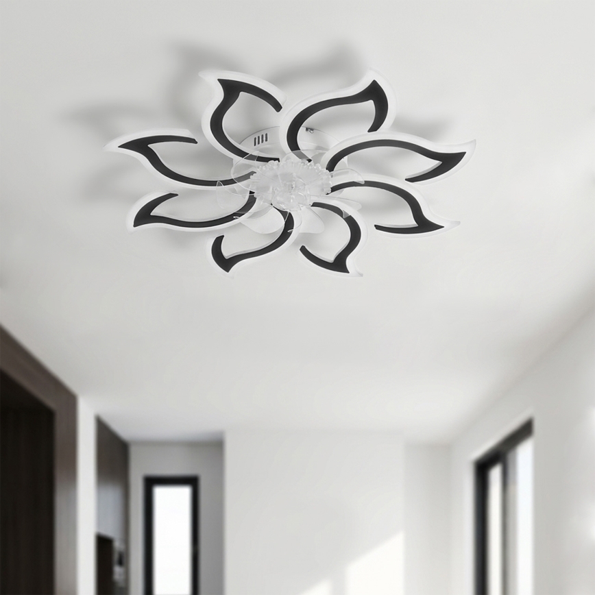 Brilagi - LED-hämardatav laeventilaator LED/44W/230V läbimõõt 90 cm must + kaugjuhtimispult