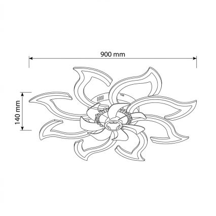 Brilagi - LED-hämardatav laeventilaator LED/44W/230V läbimõõt 90 cm must + kaugjuhtimispult
