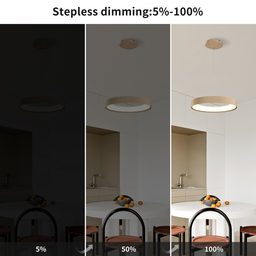 Brilagi - LED-hämardatav ripplühter kaabliga FALCON MODERN LED/30W/230V 3000-6500K 40 cm beež + kaugjuhtimispult