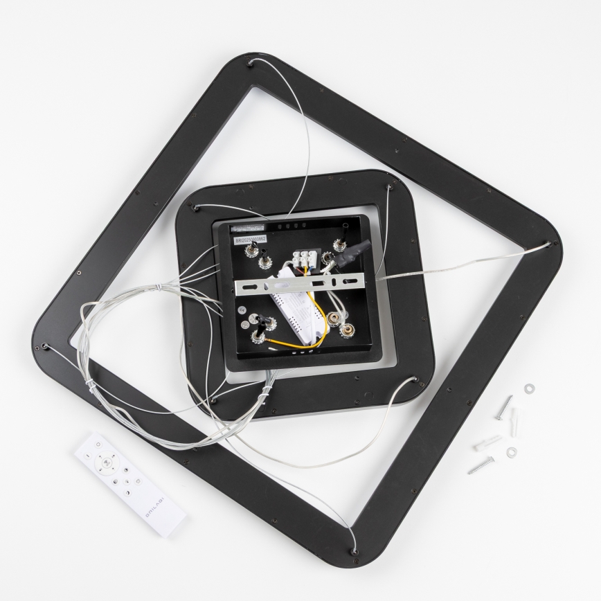 Brilagi - LED hämardatav kaablil riputatav rippvalgusti FALCON SLIM LED/78W/230V 3000-6500K 50x50 cm must + kaugjuhtimispult