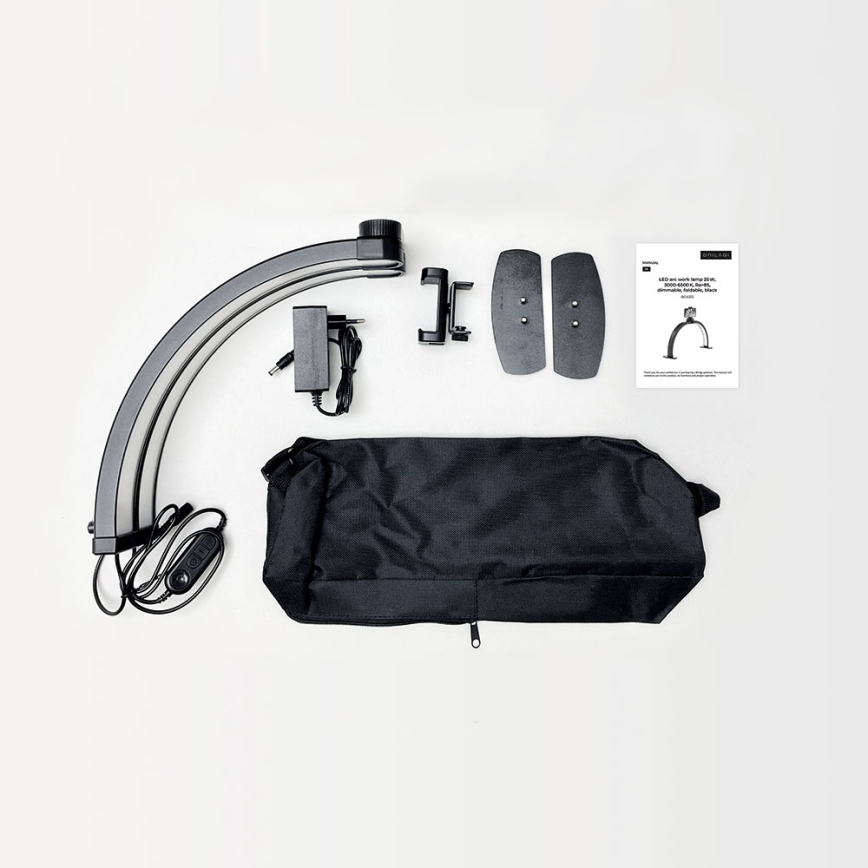 Brilagi - Hämardatav LED-kaarjas lauavalgusti RADIO LED/25W/24/230V 3000/4000/6500K must