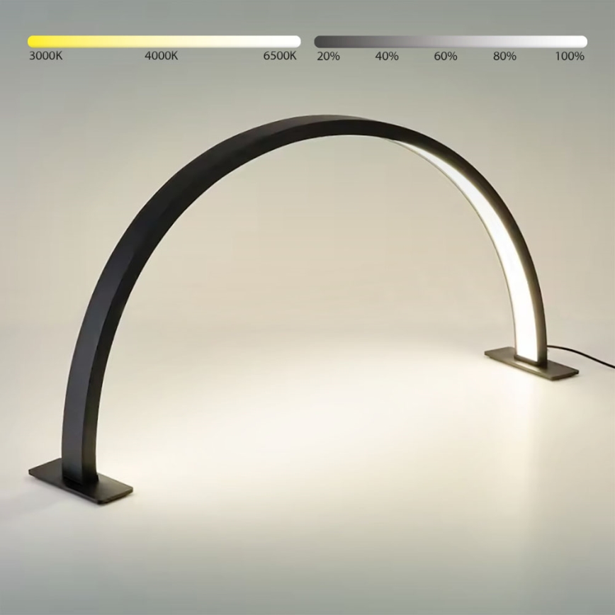 Brilagi - LED hämardatav kaarjas lauavalgusti RADIO LED/30W/24/230V 3000/4000/6500K must