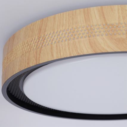 Brilagi - LED hämardatav laelamp COCI LED/48W/230V 3000-6500K läbimõõt 39 cm puitdekor/must + kaugjuhtimispult