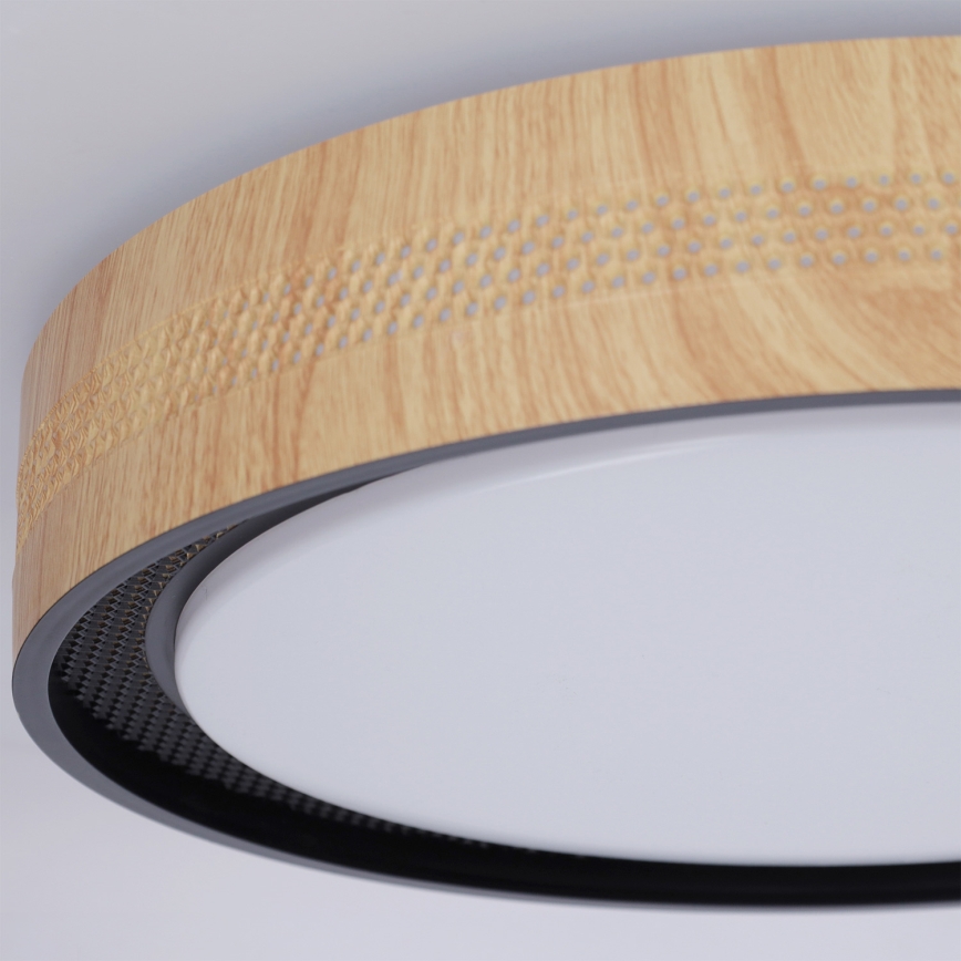 Brilagi - LED hämardatav laelamp COCI LED/48W/230V 3000-6500K läbimõõt 39 cm puitdekor/must + kaugjuhtimispult